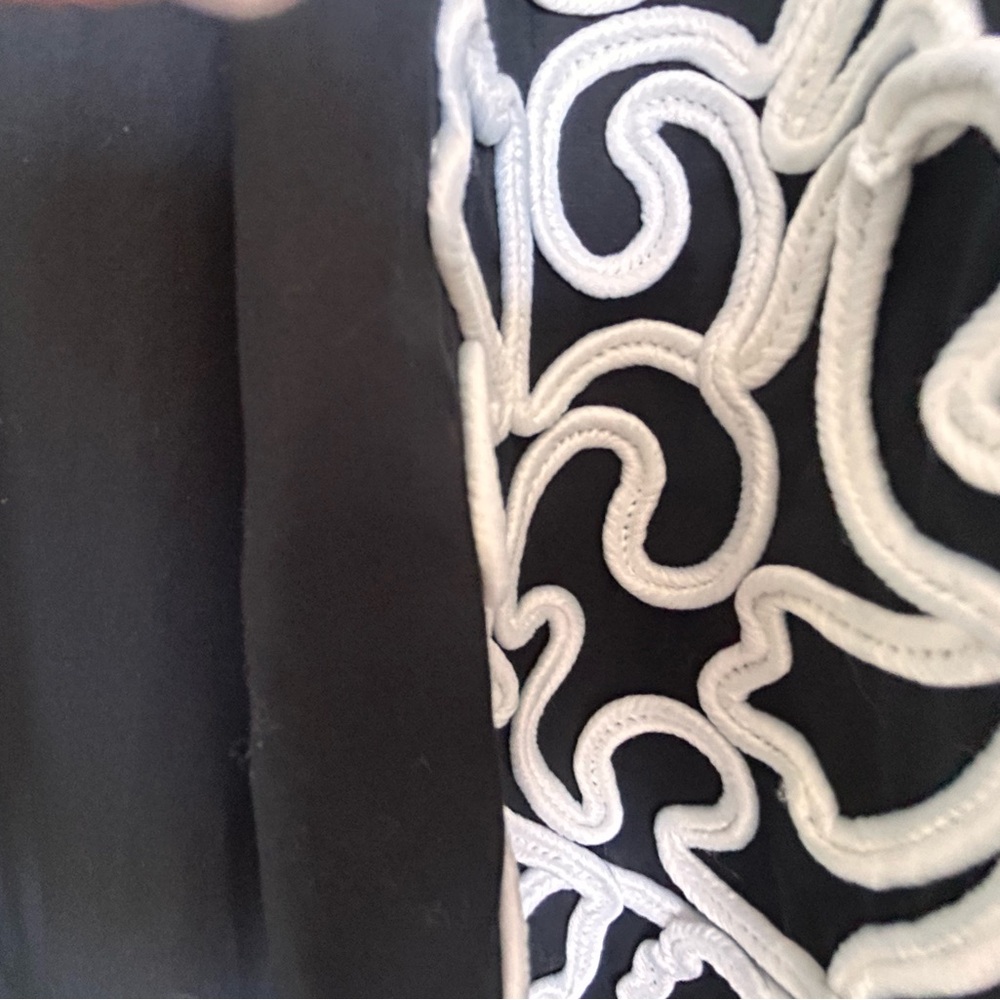 CHICO’s Plus (Size 3) Black and White Cotton Maxi Embroidered Dress - Picture 9 of 10